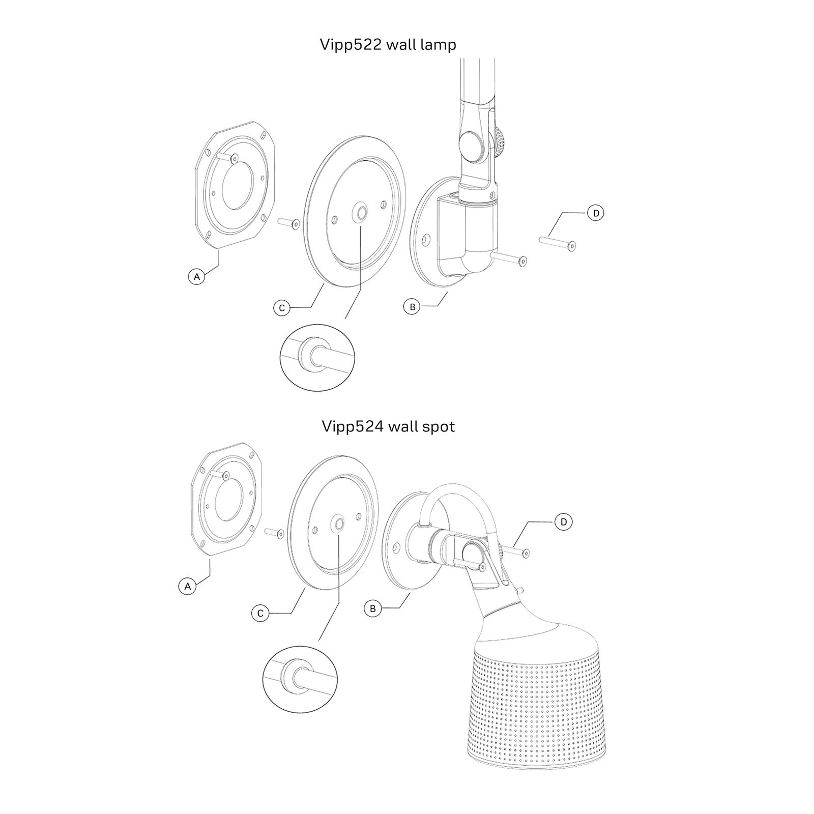 Vipp 895 Wall Mount Adapter 壁燈底座