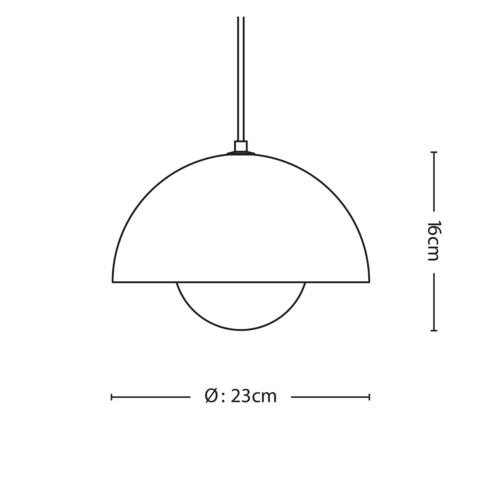 &Tradition Flowerpot VP1 Pendant 圓頂系列 金屬吊燈 - 圓直徑 23 cm