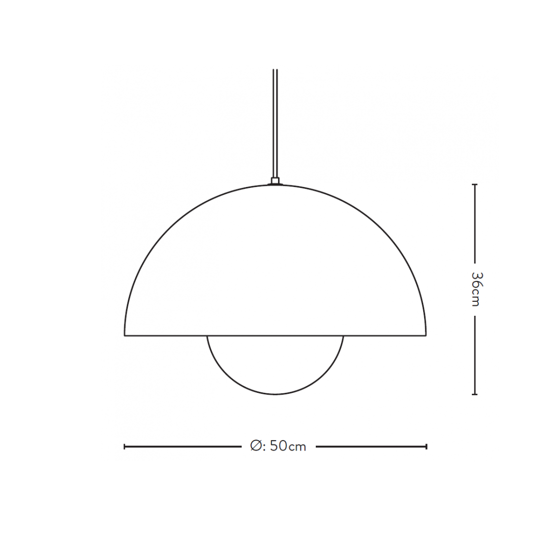 &Tradition Flowerpot VP2 Pendant 圓頂系列 金屬吊燈 - 圓直徑 50 cm