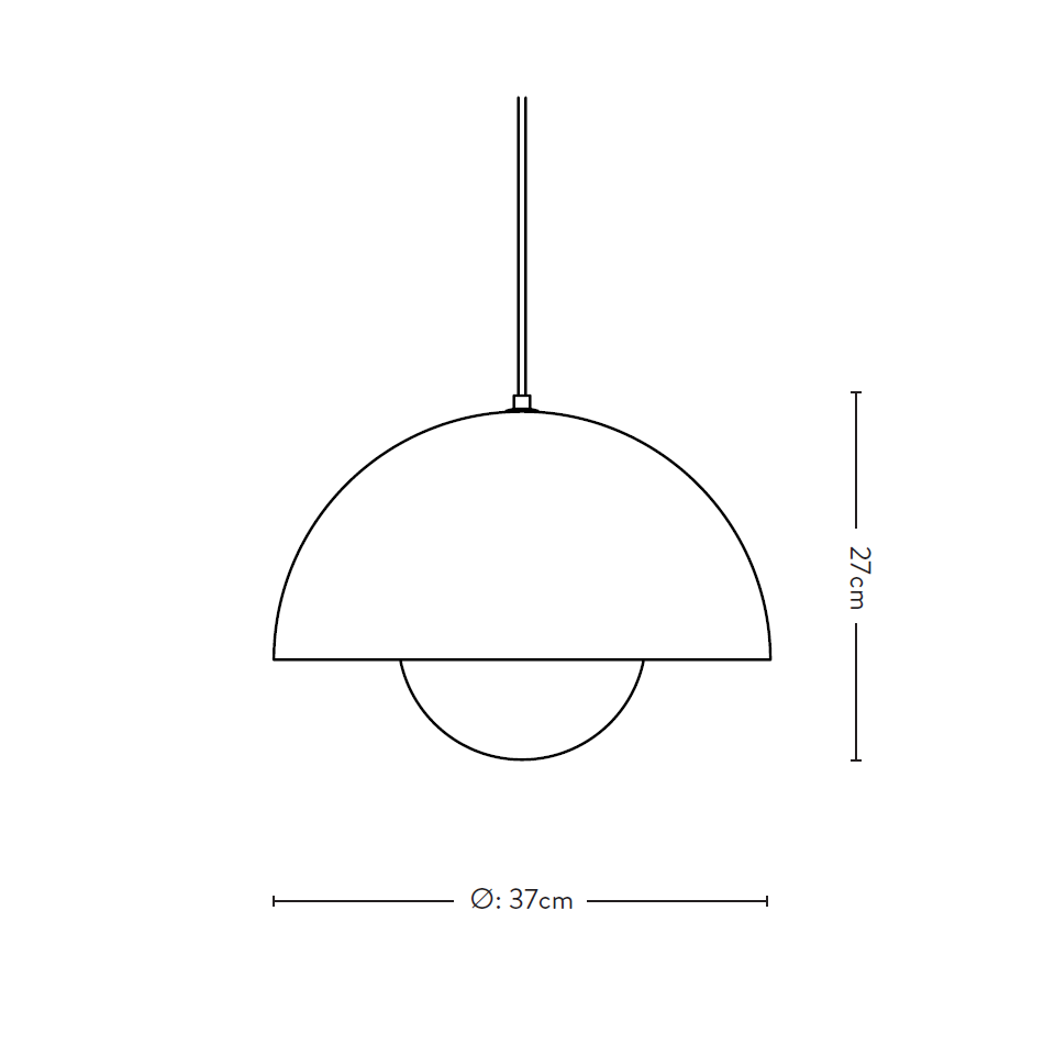 &Tradition Flowerpot VP7 Pendant 圓頂系列 金屬吊燈 - 圓直徑 37 cm