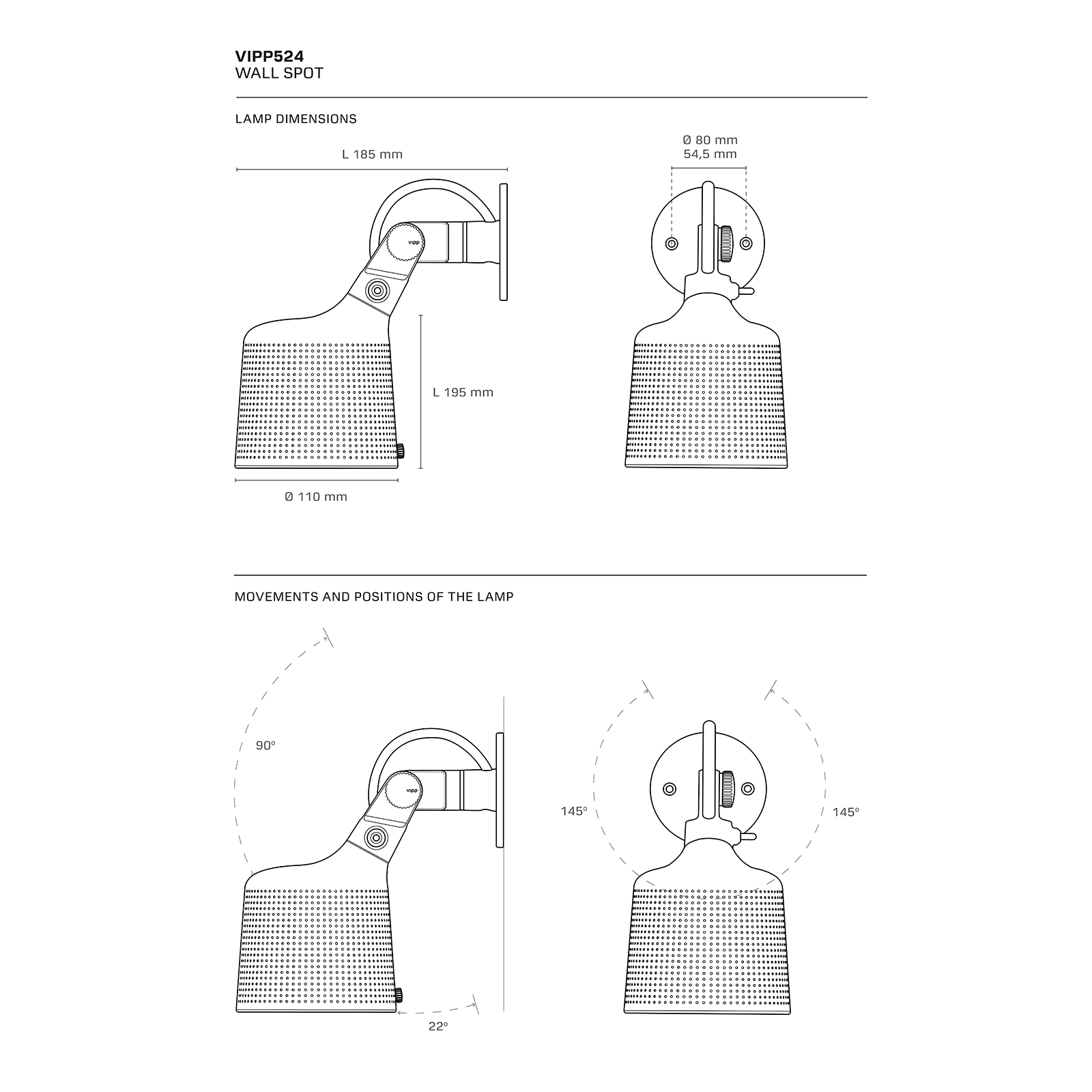 Vipp 524 Wall Spot Lamp 維普燈飾系列 壁燈